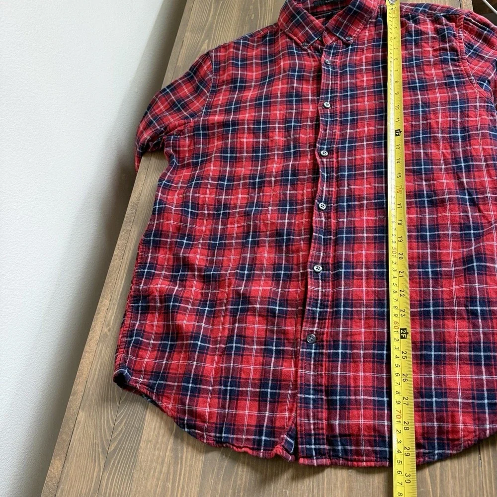 Banana Republic Men's Large Slim Fit Plaid Flannel Long Sleeve Button Down Shirt